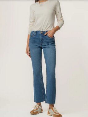 KUT from the Kloth Kelsey High Rise Ankle‎ Flare Jeans Size 10 Distressed